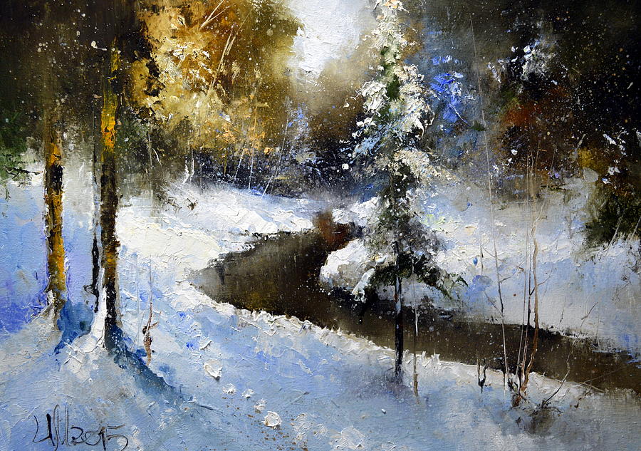 Winter Creek Painting by Igor Medvedev