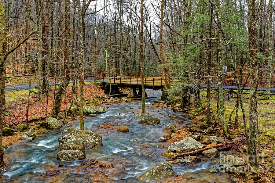 Bridge Photograph - Winter Creek by Paul Mashburn