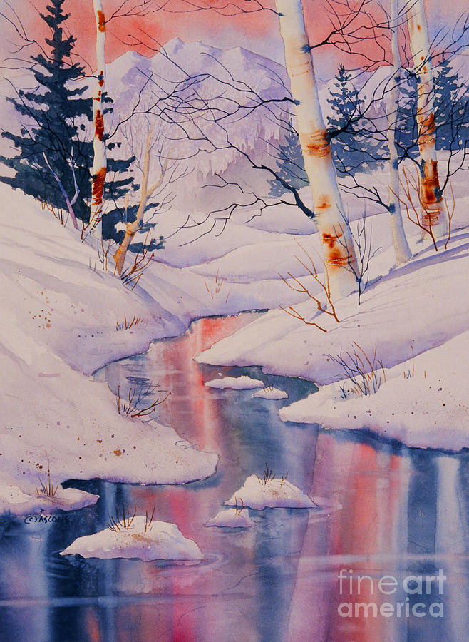 Winter Creek Painting by Teresa Ascone