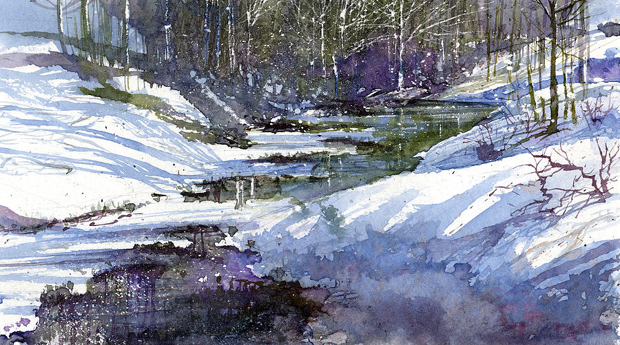 Winter Creekbed Painting by Andrew King
