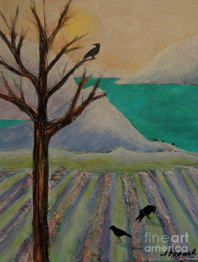 Winter Crows Painting by Jeanette French