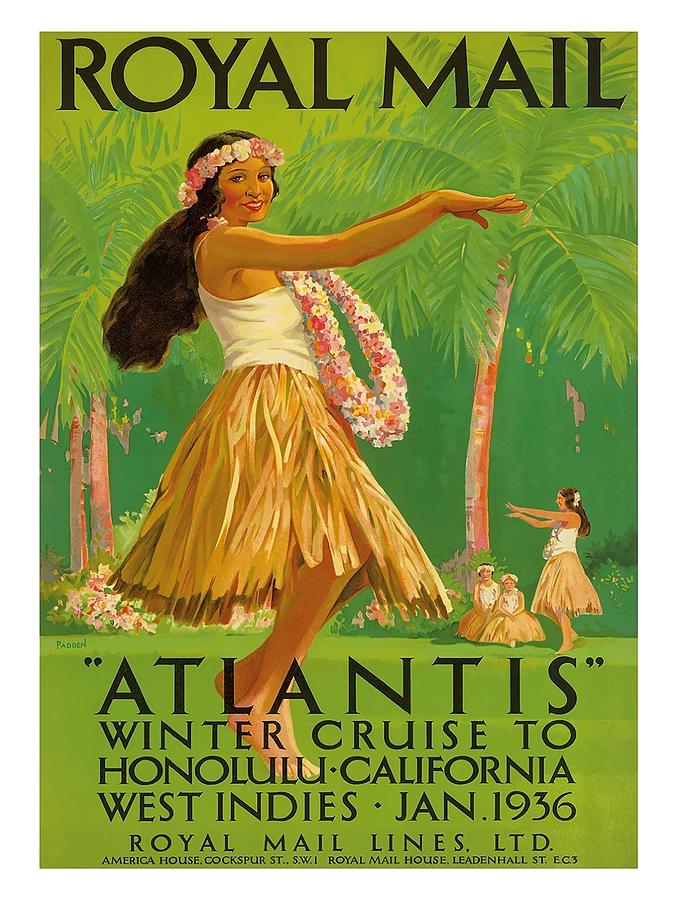 Hawaii Sailing USA Travel Advert Aged Look Vintage Retro Style Metal Sign Cruise 