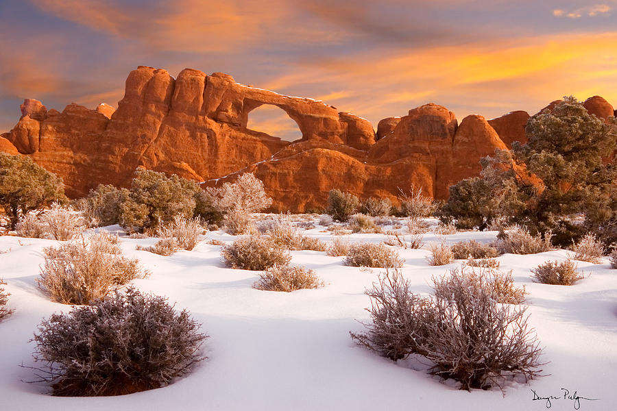 Winter Dawn at Arches National Park Photograph by Douglas Pulsipher