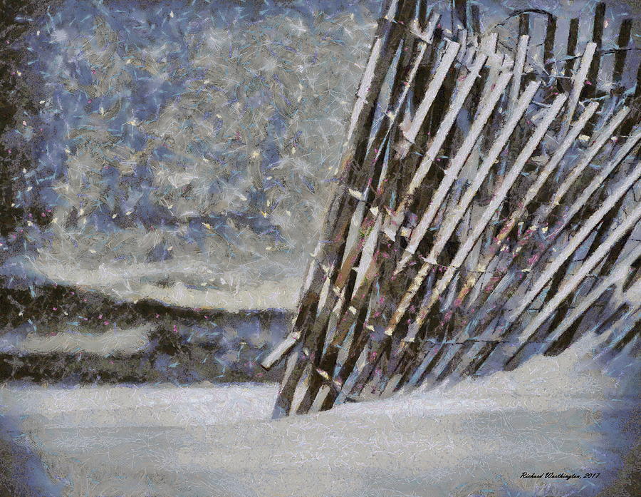 Winter Day at the ocean Painting by Richard Worthington