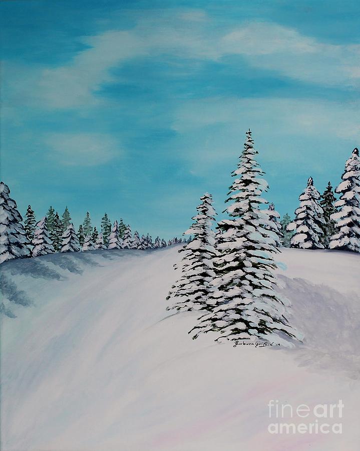 Winter Day Duvet Digital Painting Painting by Barbara A Griffin