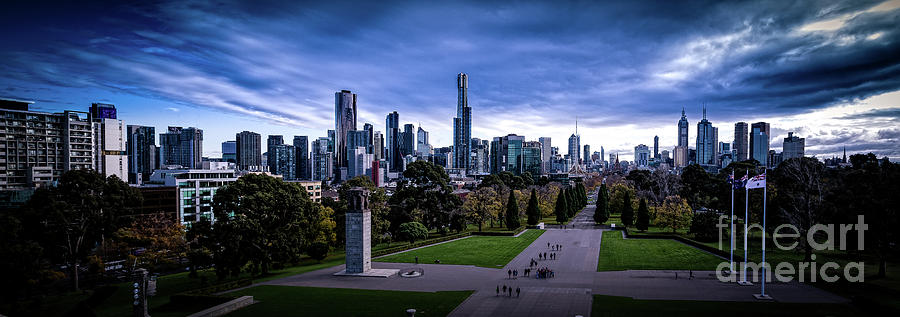 Winter Day in Melbourne Panorama Photograph by Franz Zarda