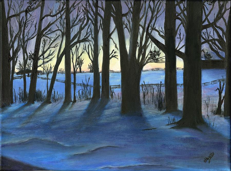 Winter Days End Painting by Deborah Butts
