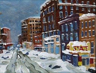 Winter Downtown Painting by Rodger Ellingson
