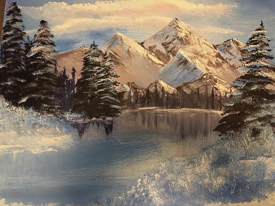 Mountain Painting - Winter Escape by Angel Pelillo