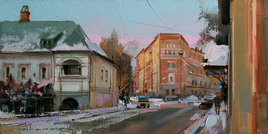 Winter Evening At Spiridonovka. Painting