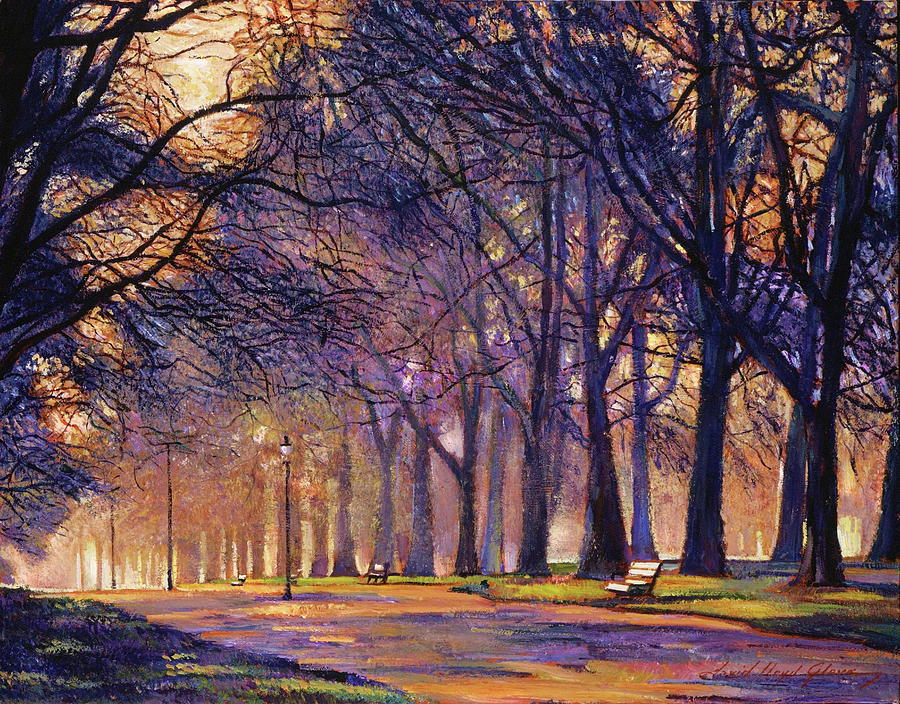 Winter Evening In Central Park Painting