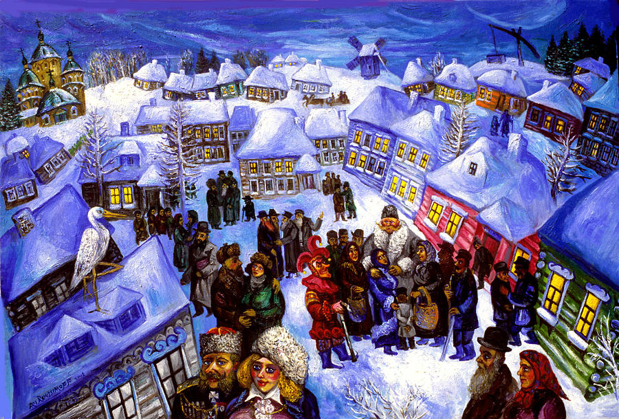 Winter Evening In The Old Country Painting by Ari Roussimoff