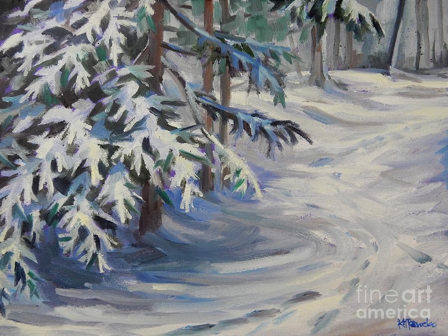Winter Evergreen Painting by K M Pawelec