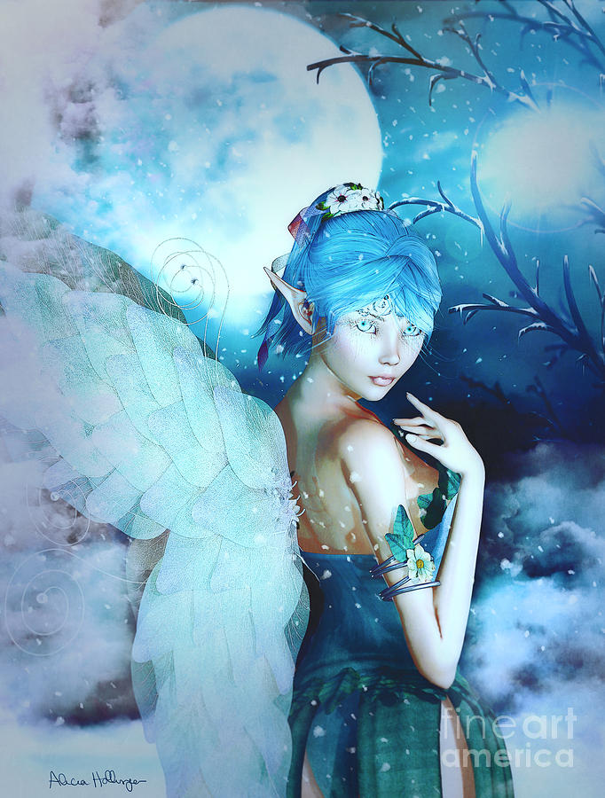 Fairy Digital Art - Winter Fairy in the Mist by Alicia Hollinger