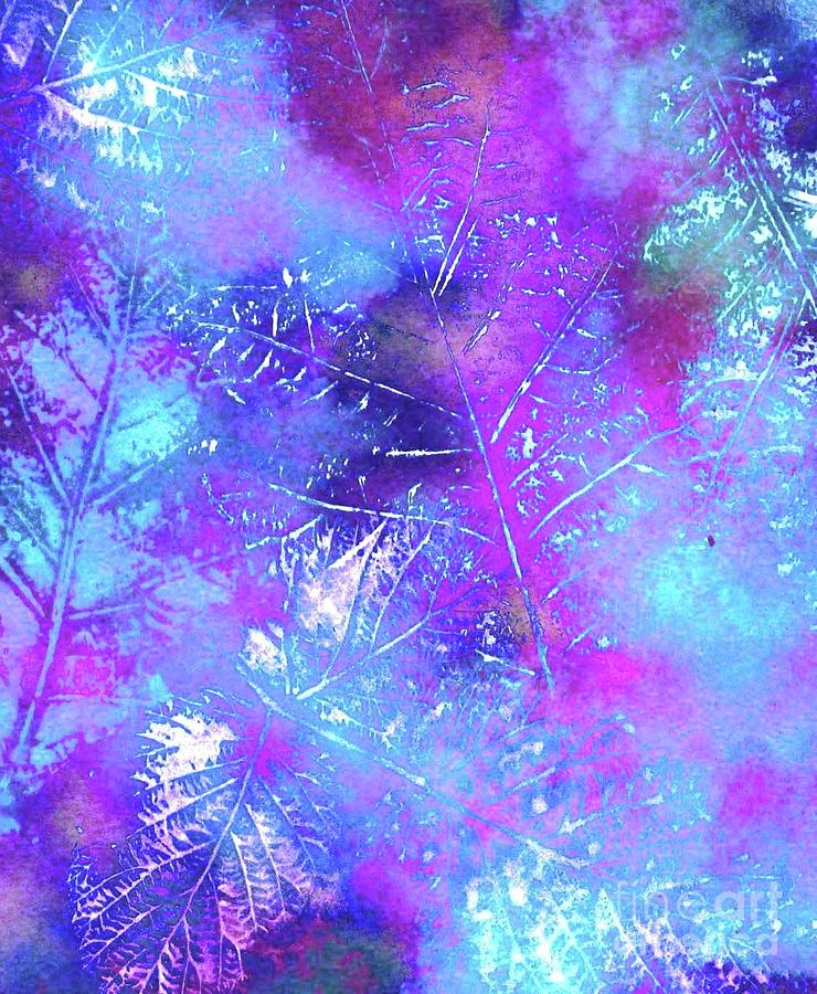 Winter Fantasy Leaf Patterns Painting by Hazel Holland