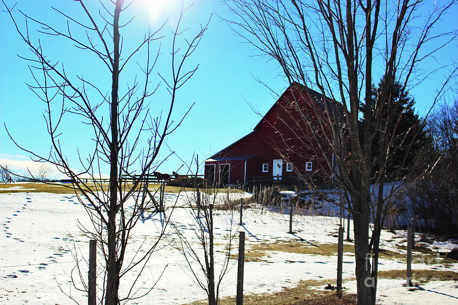 Winter Farm House Photograph by Laura Kinker