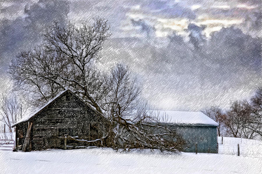Winter Farm Photograph by Steve Harrington