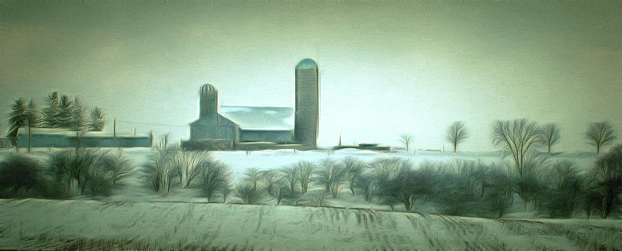 Winter Farm Vista  Digital Art by Leslie Montgomery
