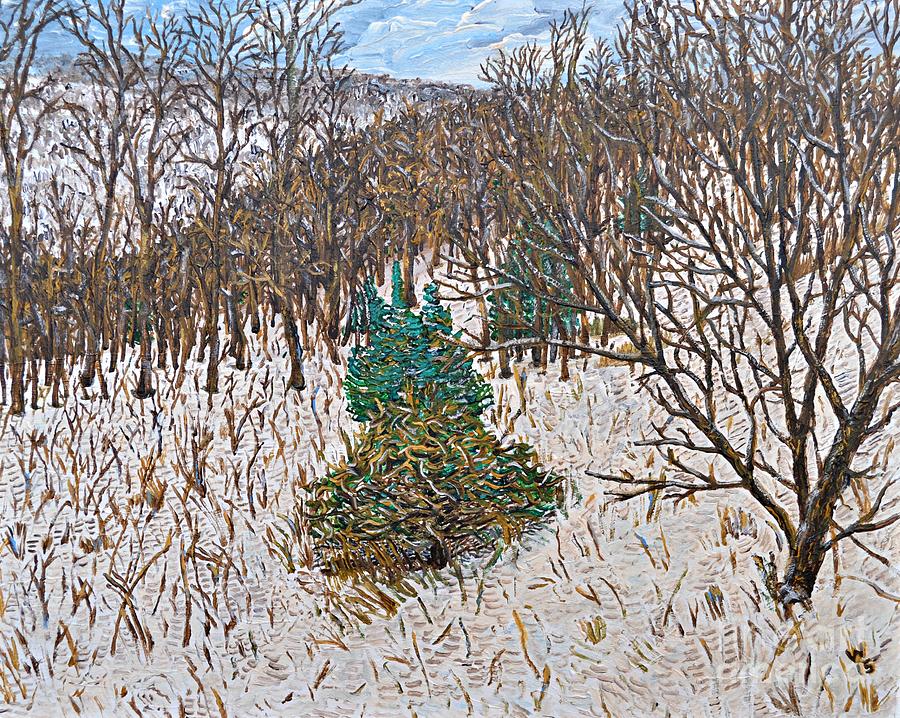 Winter Field Painting by Richard Wandell