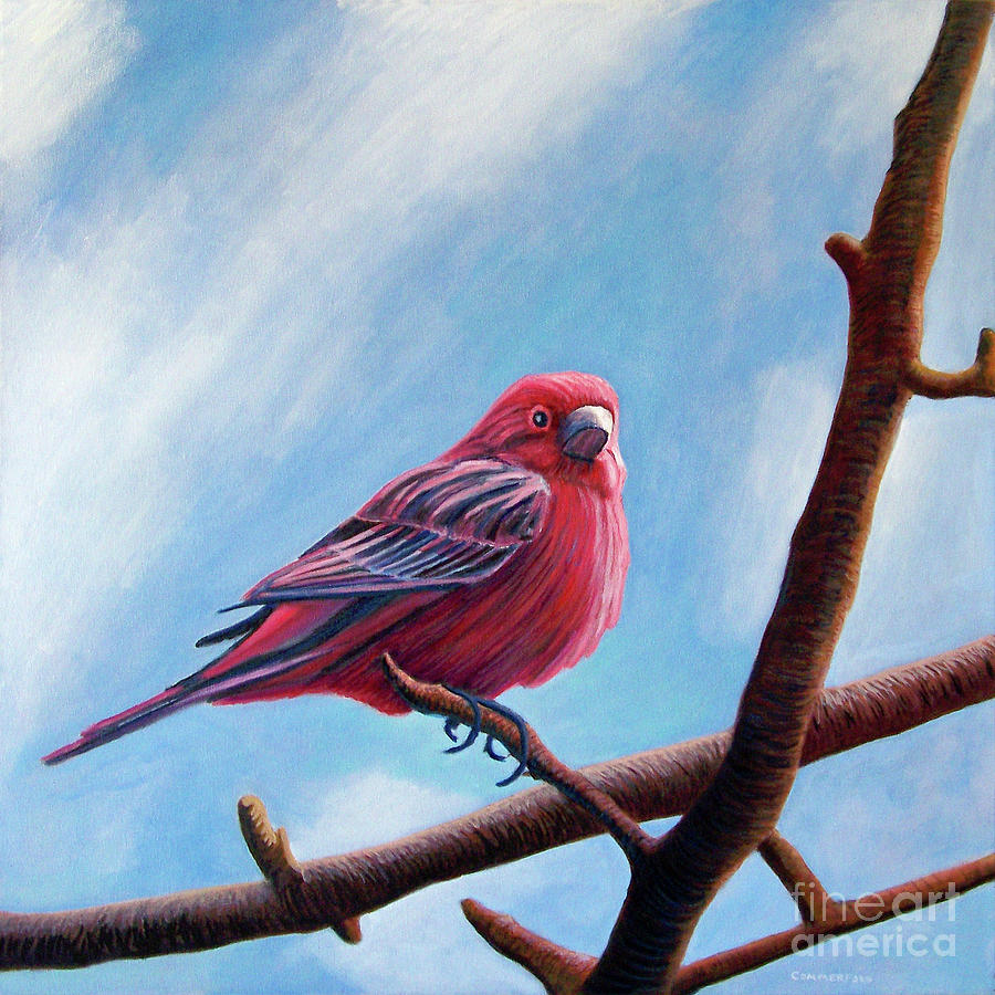 Winter Finch Painting by Brian  Commerford