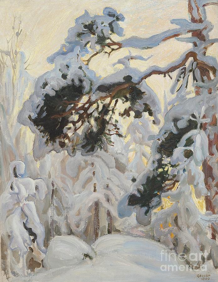 Winter forest Painting by Celestial Images
