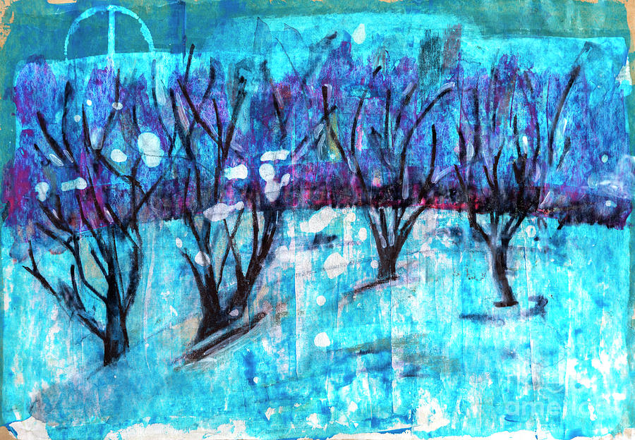 Winter Forest Drawing by Ariadna De Raadt