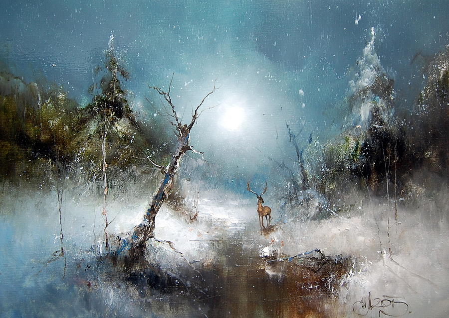 Winter Forest Painting by Igor Medvedev