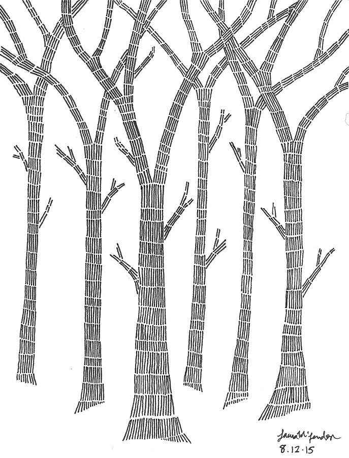 Winter Forest Drawing By Laura Mclendon