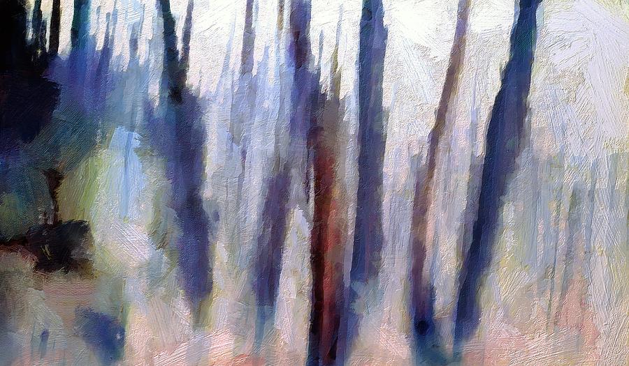 Winter Forest Painting by Lelia DeMello