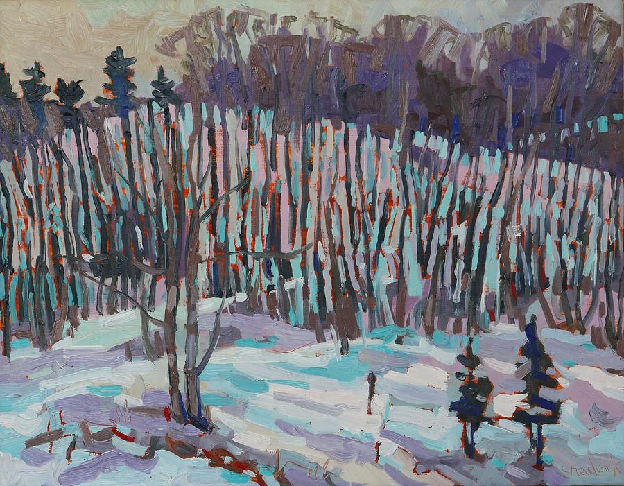 Winter Forest Painting by Phil Chadwick