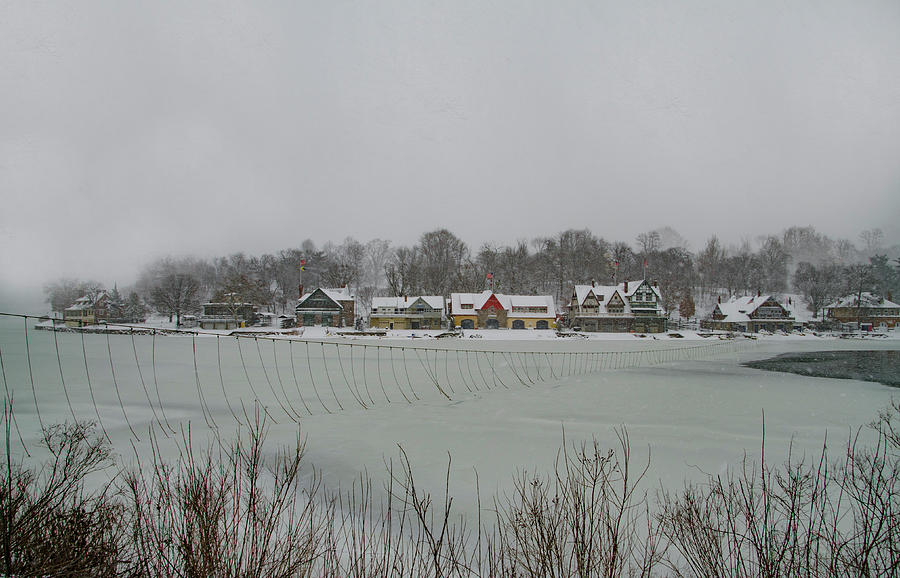 Winter Freeze at Boathouse Row Photograph by Bill Cannon
