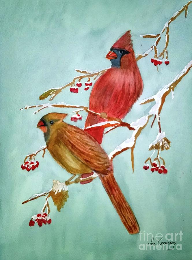 Winter Friends Painting by Sue Carmony