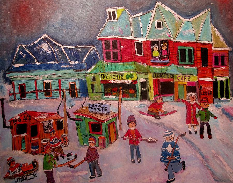Winter Fun Time Painting by Michael Litvack