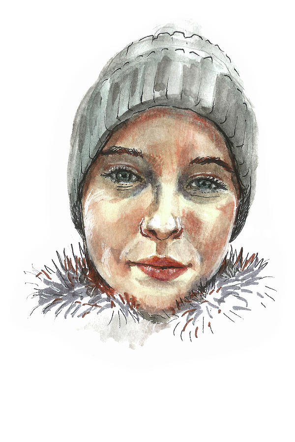 Winter Girl Painting by Masha Batkova