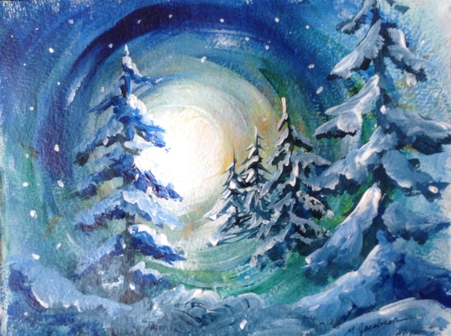 Winter Glow Painting by Marilyn Jacobson - Fine Art America