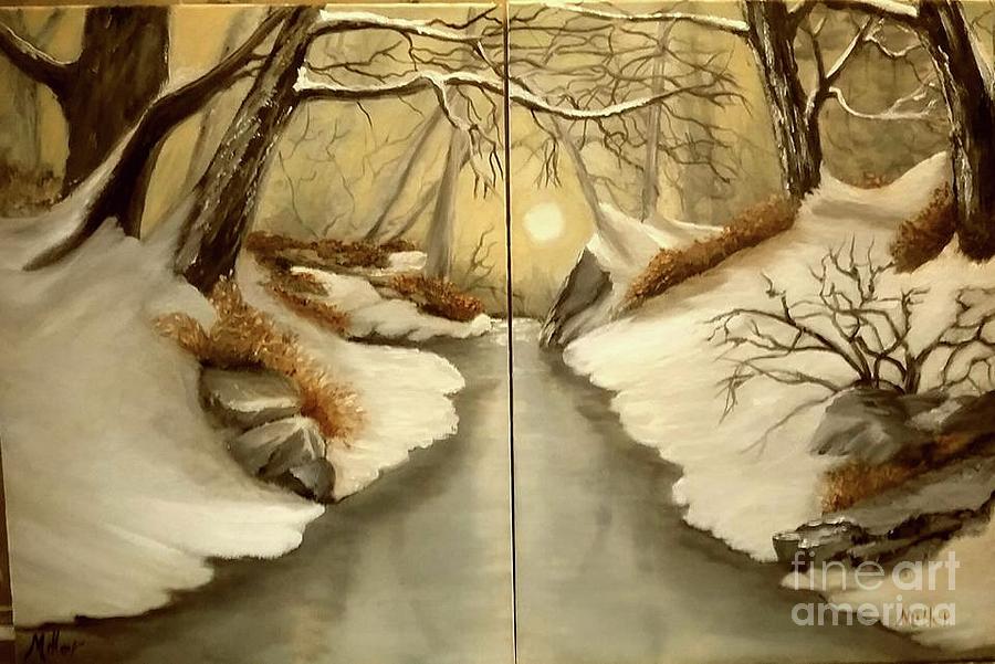 Winter Glow Painting by Peggy Miller
