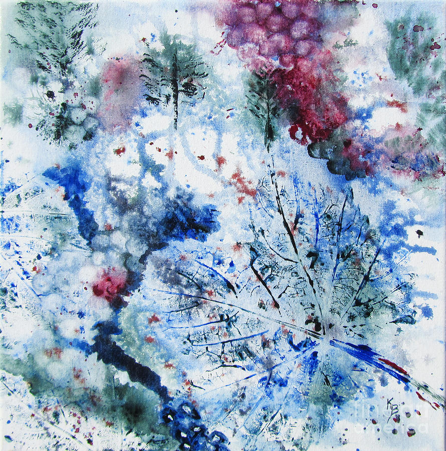 Winter Grapes II Painting by Karen Fleschler