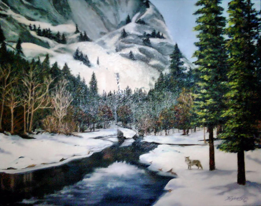 Landscape Painting - Winter Half Dome by Beverly Johnson