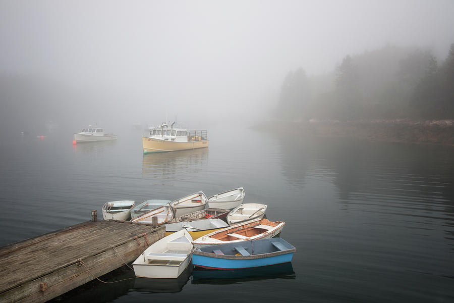 Winter Harbor Engulfed in Fog Photograph by Darylann Leonard Photography