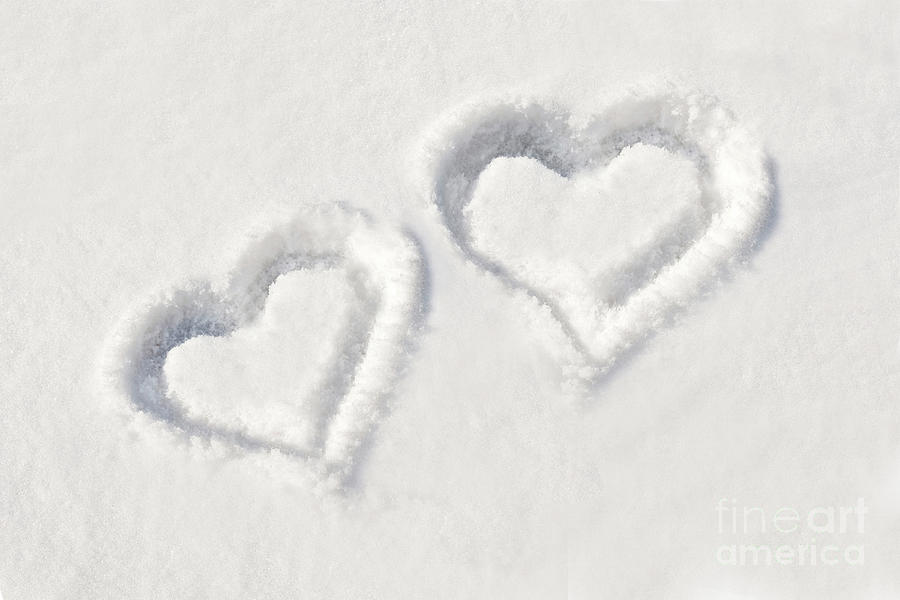Winter Photograph - Winter hearts by Delphimages Photo Creations
