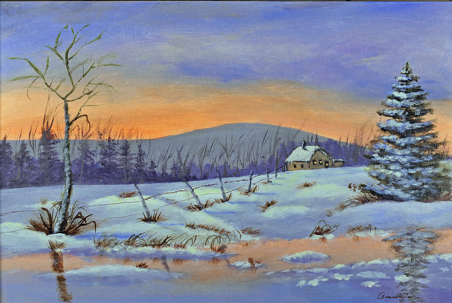 Landscape Painting - Winter Hideaway by Annette Tan