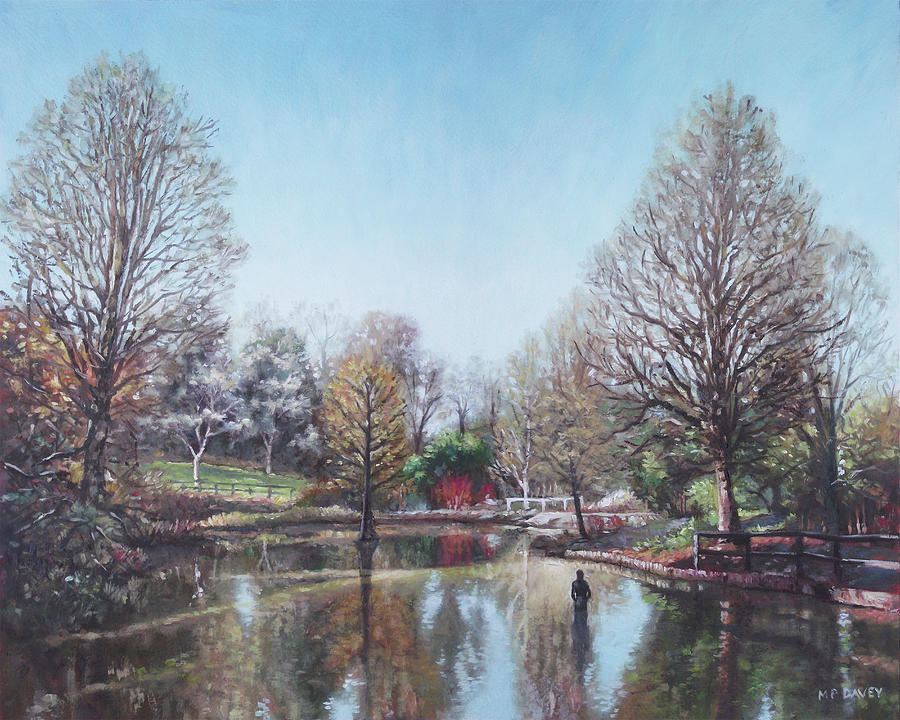 Winter Hilliers Garden Hampshire Painting by Martin Davey