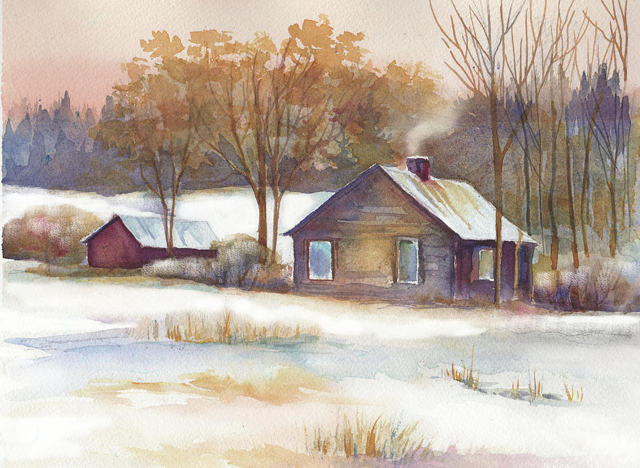 Winter Homestead Painting by Peggy Wilson