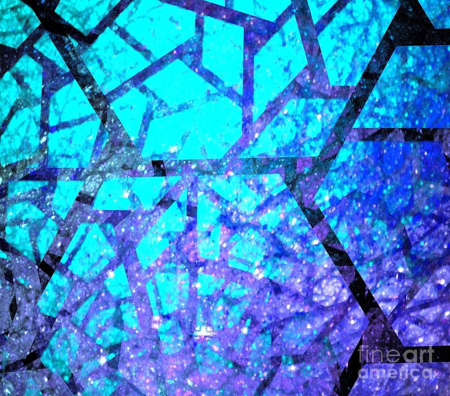 Abstract Digital Art - Winter Honeycomb by Kim Sy Ok