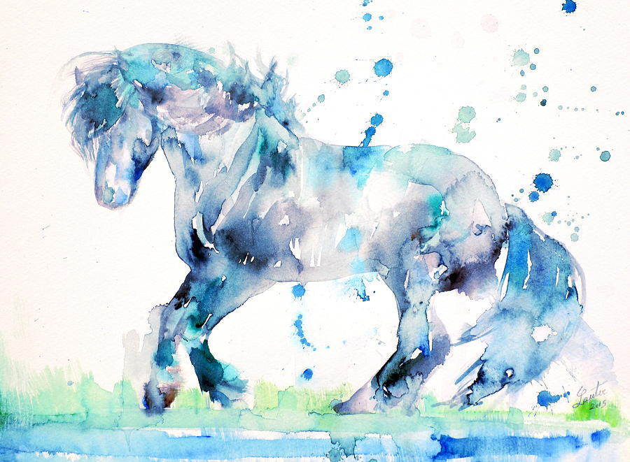 Winter Horse Painting by Fabrizio Cassetta