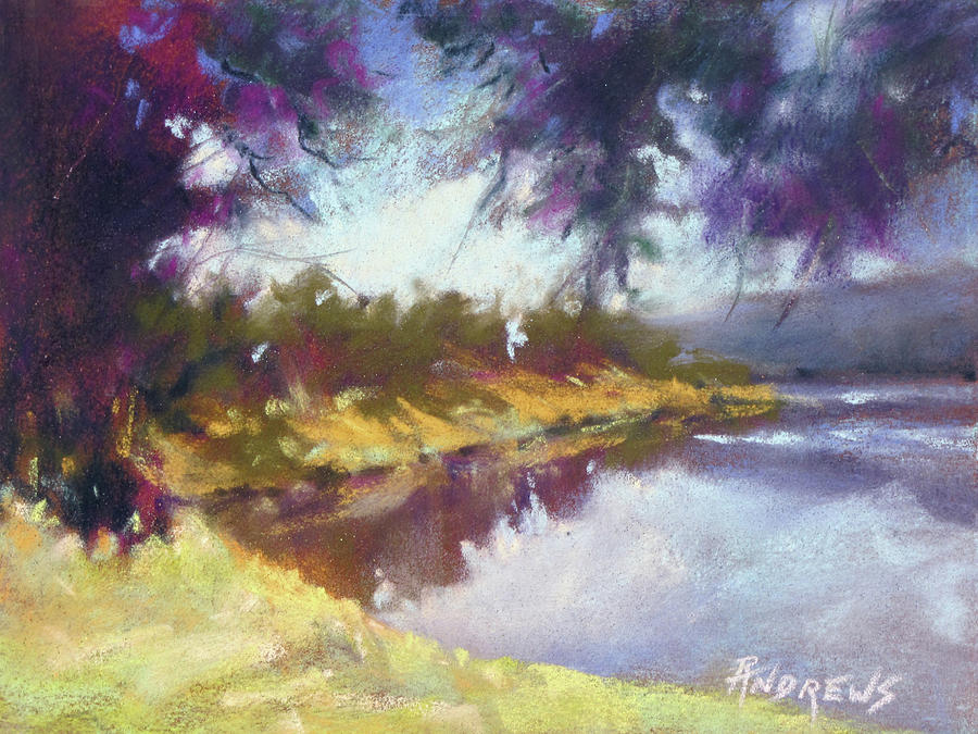 Winter Hues, Lake Travis Painting by Rae Andrews