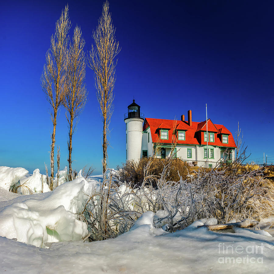 Winter Ice at Point Betsie Photograph by Nick Zelinsky Jr