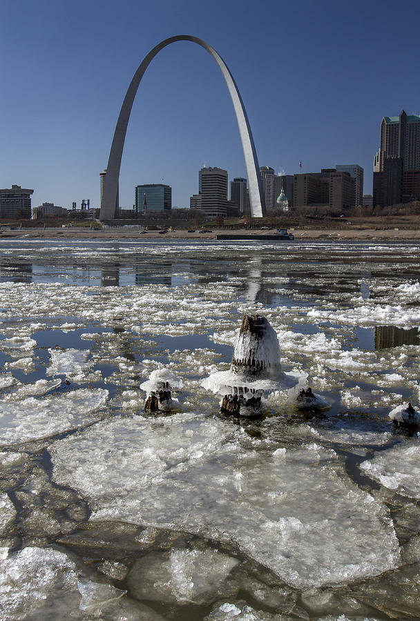 Winter ice on the Mississippi Photograph by Garry McMichael