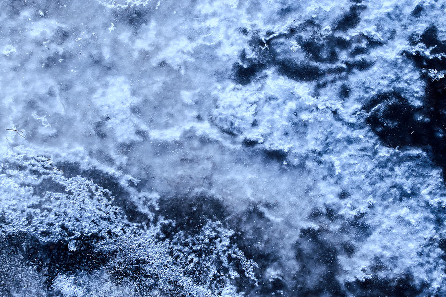 Winter Ice Shaped Background Abstract Blue Toned Photograph by John Williams