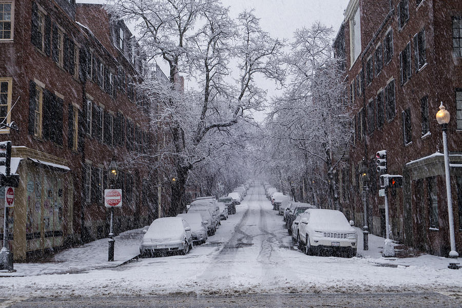 Winter in Boston Charles Street Beacon Hill Photograph by Toby McGuire
